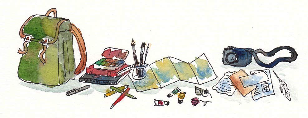 Préparer son matériel de dessin pour le carnet de voyage - Atelier la  Mélodie des Couleurs